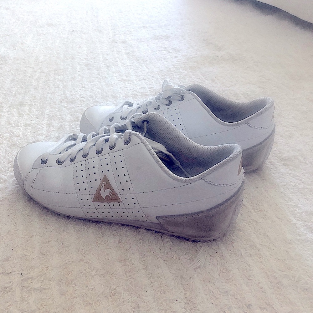 Vintage Le Coq Sportif White Sneakers, Sz 5